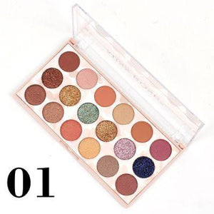 Miss Rose 12 Color Eyeshadow & 6 Color Glitter Palette