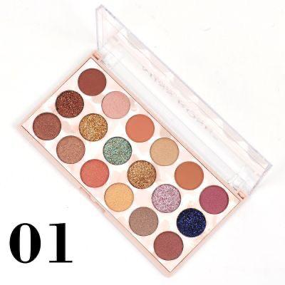 Miss Rose 12 Color Eyeshadow & 6 Color Glitter Palette